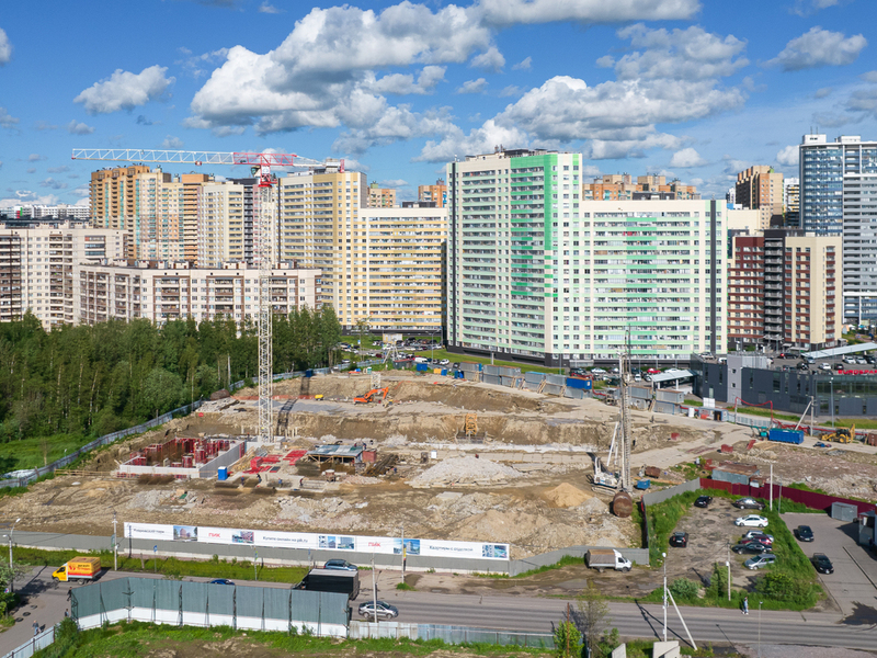 Кудровский парк Ход строительства корпуса 3.1 на конец июня 2022 г.