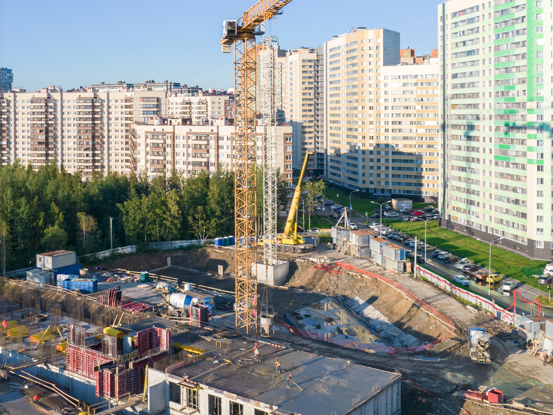 Кудровский парк Ход строительства корпуса 2.2 на начало августа 2022 г.